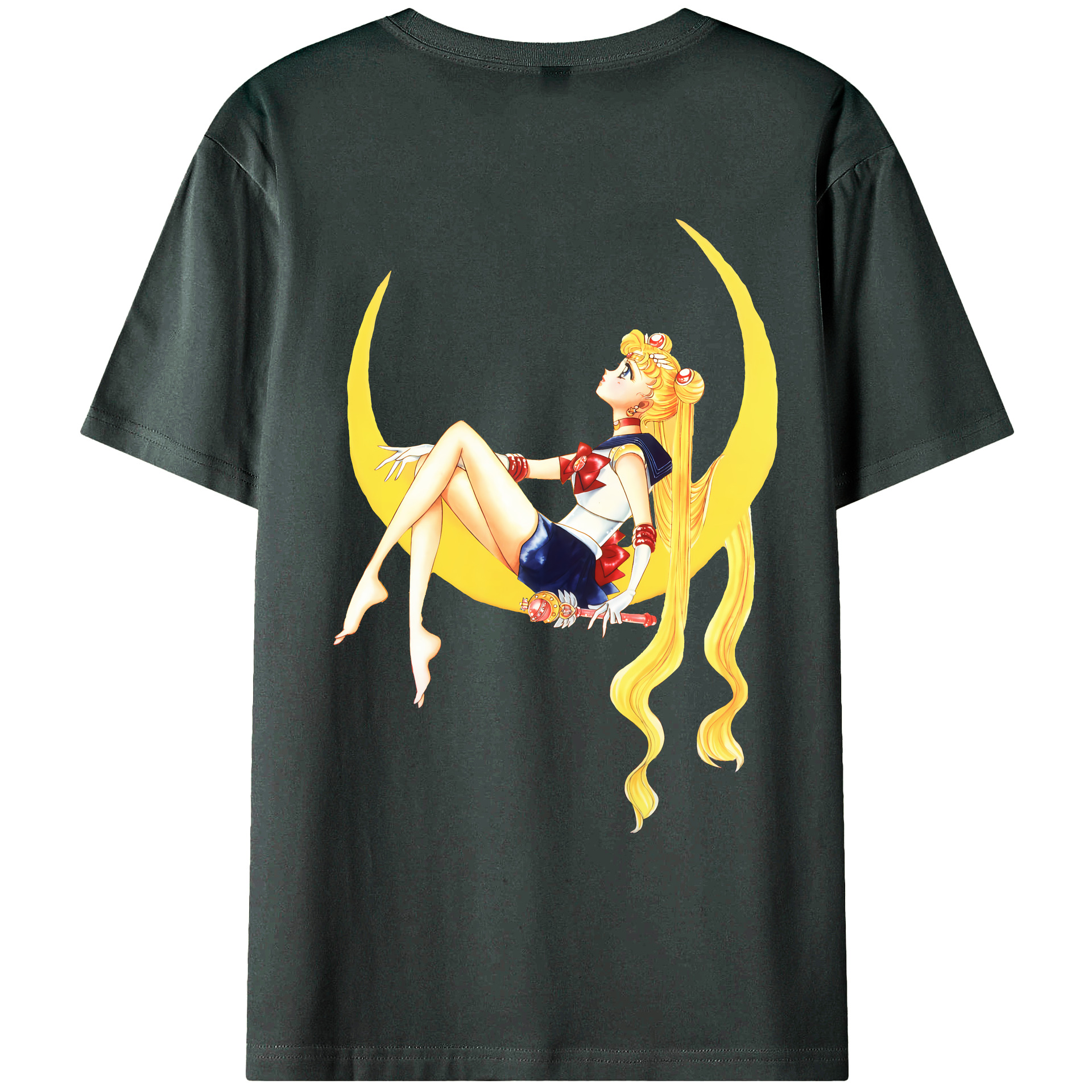 （画像用） 美少女戦士セーラームーン 月野 うさぎ つきの うさぎ Sailor Moon Tsukino Usagi 綿100％ メンズ半袖Tシャツ（バックプリント） 通気性